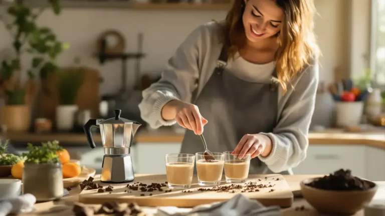 Sostituisci i budini e le mousse confezionati con questa crema dessert al caffè fatta in casa cremosa senza uova e facile da preparare