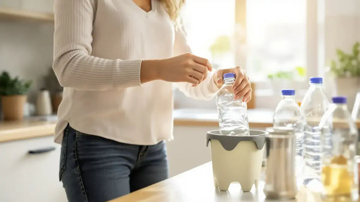 Gli esperti nella gestione dei rifiuti sono chiari schiacciare le bottiglie di plastica prima di buttarle può ostacolare il riciclaggio e causare perdite evitabili