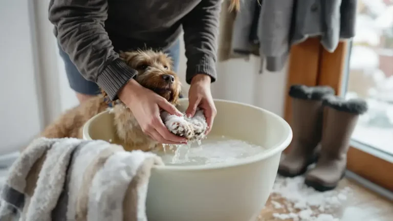 Questo semplice gesto dopo ogni passeggiata protegge efficacemente i cuscinetti del tuo cane in inverno